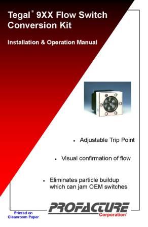Tegal 901e 903e Flow Switch Upgrade Manual
